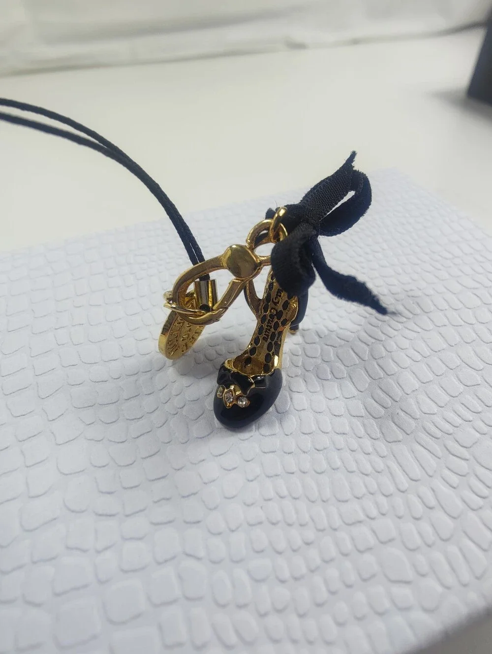 Vintage Juicy Couture Limited Edition 2010 Black Stiletto Heel Shoe Charm Purse